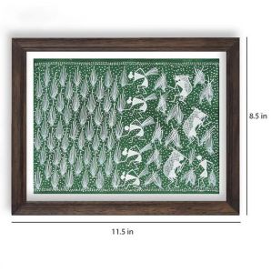 warli painting-maharastrian rice farming culture (green)