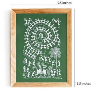 warli painting tarpa dance and coconut treeWLC08