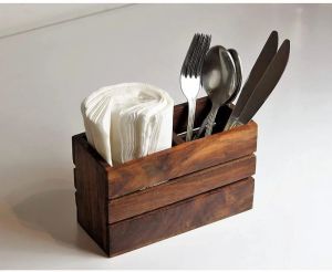 Wooden Spoon Stand & Napkin Holder