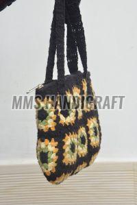 Handknitted Flower Crochet Handbag