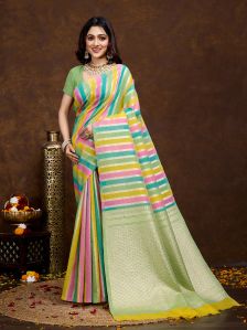 Rajni Pista Cotton Silk Saree