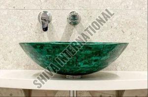 Malachite Gemstone Wash Basin