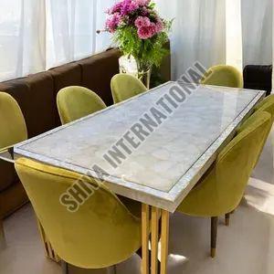 White Agate Dining Table