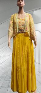 Party Wear yellow Lehenga Choli Set