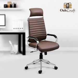 Oakcraft Metal Sleek Leatherette Office Executive Chair