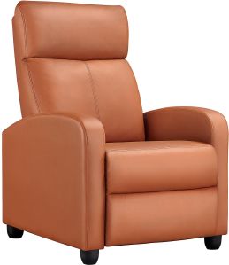 Oakcraft Tan Faux Leather Recliner Sofa Chair