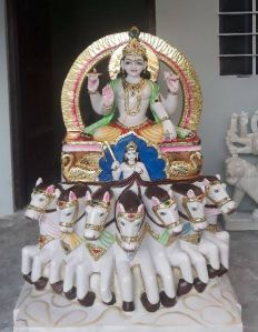 Marble Surya Dev Statue