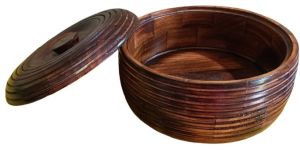 WC01 Brown Wooden Casserole