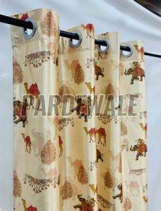 Pastel Cream Traditional Print Curtain