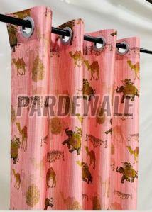 Pastel Pink Traditional Print Curtain