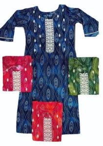 Rayon Embroidered Printed Kurti