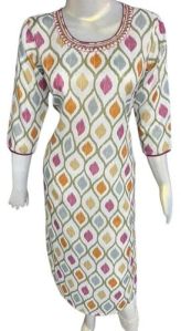 Round Neck A Line Rayon Printed Daily Wear Kurti