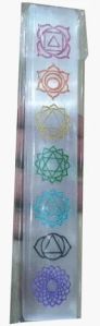 Seven Chakra Engraved Selenite Scale