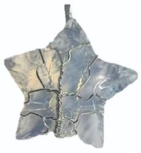 White Glossy Opal Star Gemstone