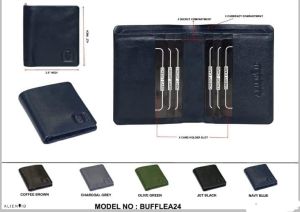 BUFFLEA24 Mens PU Leather Wallet