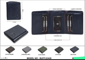 BUFFLEA29 Mens PU Leather Wallet