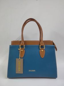 Ladies Blue PU Leather Handbag