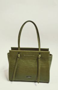 Ladies Green PU Leather Handbag