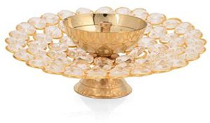 Brass Crystal Plate shape Diya