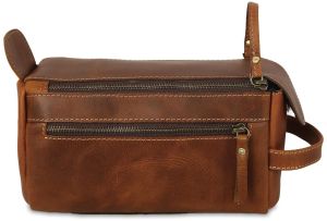 Mens Leather Toiletry Bag