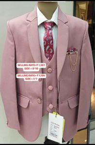 Men Party Wear Plain Light Pink Blazer Set