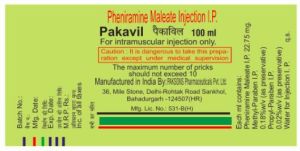 Pheniramine Maleate IP Injection (Vet)