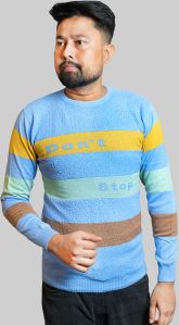 Multicolor Men's Flat Knit Fashion Cotton Sweater