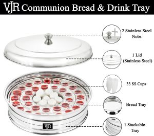 communion bread & wine tray set 1