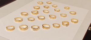 Gold stone rings