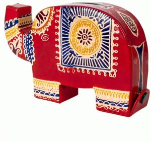 Leather Piggy Bank Elephant