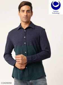 men confort colour blocked casual shirt