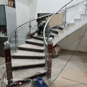 Bending glass Railing