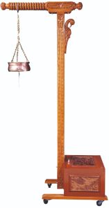 VI 1017 eluxe stand for shirodhara (wooden, with copper pot)