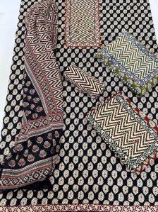 Cotton bagru print dress material