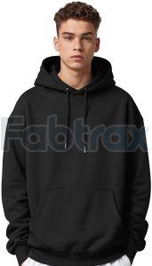 Mens Fleece Black Oversized Hoodie