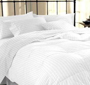 Premium Cotton White Stripe Duvet Cover