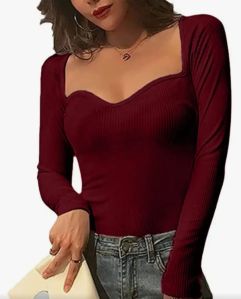 Sweetheart neck fullsleeve top