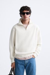 Mens White Full Sleeves Sweatshirt