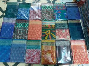 Used Printed Tussar Silk Saree