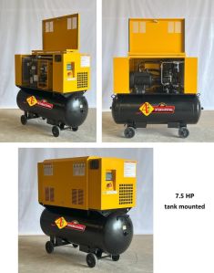 7.5 HP Tank Mounted Screw Air Compressor