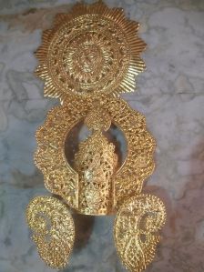 brass gold plated shyam baba ji mukut