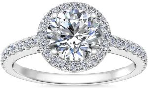 Women's Classic Halo Diamond Engagement Ring