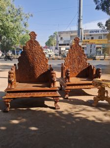 Wooden Meenakari Singhasan