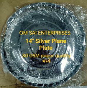 14 Inch Silver Disposable Paper Plate