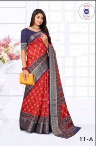 Ladies Printed Patola Tussar Silk Sarees
