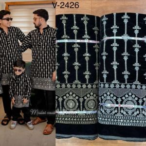 VELVET EMBROIDERED FABRIC