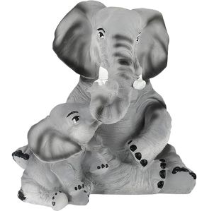 Resin Elephant & Child Statue