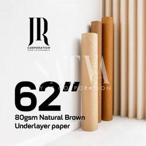 80 GSM 62 Inch Plain Natural Brown Underlay Paper Rolls