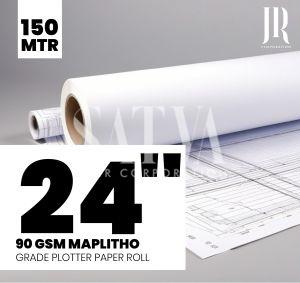 90 GSM 24 INCH 150 MTR MAPLITHO PLOTTER PAPER