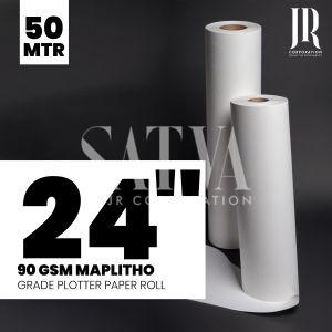 90 GSM 24 INCH 50 MTR MAPLITHO PLOTTER PAPER